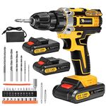 Conentool 21V Cordless Drill Driver Set, Electric Screwdriver with 2X 1500mAh Batteries, 45 N.m Max Combi Drill, 18+1 Torque Power Drills, Cordless Screwdriver with 30PCS Drill Bits