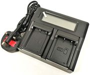 Quick LCD-Screen Mains Battery Charger for Fuji Fujifilm NP-W126S NP-W126 BC-W126 FinePix HS30EXR HS33EX X100F X-A5 X-A10 X-E3 X-ES2 X-H1 X-M1 X-Pro1 X-Pro2 X-T2 X-T3 X-T10 X-T20 X-T30 X-T100