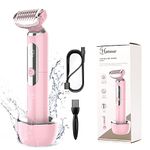 Hatteker Electric Lady Shaver Razor Wet and Dry Waterproof Bikini Trimmer for Women Rechargeable Legs Underarms Public Hair Painless Extendable Handle