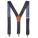 PELUCHE Arrow Hedge Black Coloured 3.5cm Strap Width Elastic Suspenders for Men