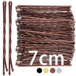 Mbsomnus 7cm Hair Grips 50pcs - Brown Hair Pins, Long Bobby Pins, Waved Kirby Grips - Essential Hair Accessories for Women & Girls, Ideal for All Types of Hair