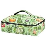 Vegetables Green Insulated Casserole Carrier for Hot or Cold Food Lasagna Holder Tote with Dish Storage Casserole Travel Bag for Picnic Potluck Parties Cookout Beach Traveling