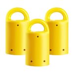 MagnetPal 3 pack Heavy-Duty Neodymium Anti-Rust Magnet, Best for Magnetic Stud Finder / Key Organizer / Indoor and Outdoor Multi Uses, Yellow with Key Ring (SP-MPM3YL)