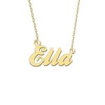 GR35Z9 Ella Name Necklace for Women Gold Nameplated Pendant Stainless Steel Jewelry