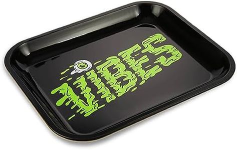 Vibes Premium Metal Tray- 13"x11"x0.4" Compact, Portable, and Designed for Your Leisure Time, Scratch-Resistant, and Travel-Friendly for On-The-Go Lifestyles (Slime Large)