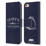 Head Case Designs Officially Licensed Jaws Quint's Shark Charter I Key Art Leather Book Wallet Case Cover Compatible With Apple iPhone 6 / iPhone 6s