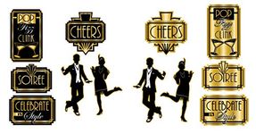 Beistle 53422 20's Cutouts 12 Piece New Years Eve Wall Decorations, Paper, Black/Gold/White