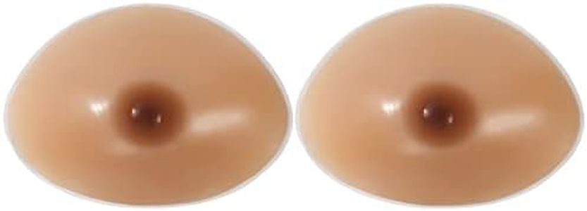 Vollence Silicone Bra Inserts Pads Silicone Breast Prostheses False Breasts Breast Enhancer Bra Push-up Pads for Bikini Swimsuit Mastectomy Prosthesis, Sun tan, Large