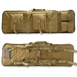 LSWKG Storage Gun Bag, Tactical Bag, Multi-Function Backpack, Fishing Bag，Rifle Case Tactical Gun Bag，Waterproof (Color : Sand, Size : 118cm)