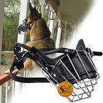 Sage Square Iron Muzzle - Adjustable Strap, Premium Safety Collar for Anti-Biting, Protect Your Pet & Others with Iron Muzzle - Ultimate Solution for Anti-Biting Dogs (Design 3, Large) (Random Color)