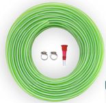 AKKIAGRO 0.5 Inch PVC Green Zebraline Water Pipe| Lightweight, Durable & Flexible| Hose with Accessories Connector & Clamps| Watering Garden, Cleaning, Outdoor-Indoor Use (5 Meter)