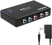 Portta Component to HDMI Converter, YPbPr RGB + R/L Audio to HDMI Converter v1.3 Support 1080P 2 Channel LPCM for HDTV PS2 PS3 HDVD Player Wii Xbox (Component to HDMI) (Converter Without HDMI Cable)