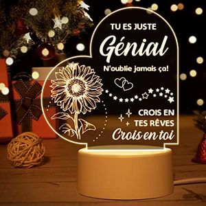 Cadeau Anniversaire Femme - Idee Cadeau Femme Original Veilleuse Gravée Cadeau pour Femme, Cadeau Femme Original Utile, Personnalisé Meilleure Amie Cadeau, Inspirant Cadeau pour Maman Amis Fille Soeur
