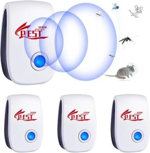Répulsif Ultrason Anti-Rongeurs Insectes, 4 Pack Ultrason Anti Moustique Ultrason Souris et Rats, Intérieur Répulsif Électronique Insectes pour Souris, Rats Fourmis Araignées Moustiques