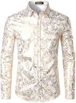 ZEROYAA Men's Nightclub Shiny Golde