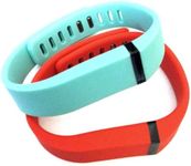 Set Large L 1pc Red (Tangerine) 1pc Teal (Blue/Green) Replacement Bands with Clasps for Fitbit FLEX Only /No tracker/ Wireless Activity Bracelet Sport Wristband Fit Bit Flex Bracelet Sport Arm Band Armband