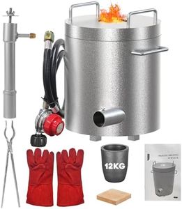 GarveeTech Propane Melting Furnace Kit 12KG Smelting 1482°C/2700°F with Crucibles & Tongs Kiln,Stainless Steel Smelter for Metal Scrap Recycle,Gold Copper Silver Aluminum Metal Casting Machine