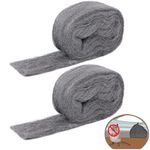 TAFFY'S Steel Wool for Mice Control - 2 Pack of 3×15Ft Steel Wool, Gap Filter for House & Garage - Keep Mice Away from Holes, Siding, Pipelines, Vents in Garden, House, 10.58oz (2)