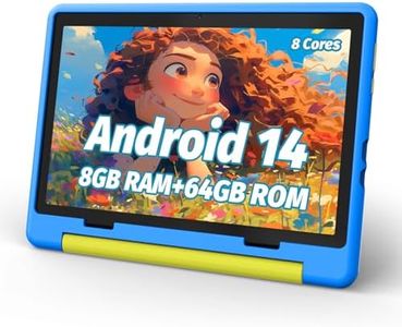 URAO Kids Tablet, Android 14 Tablet for Kids 10 inch, Toddler Tablet Octa-Core 64GB 1TB TF Card Expandable,Children's Tablet with Case, WiFi Tablet Parental Control, Dual Camera, Great Gift for Kids