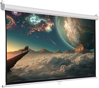 INMOZATA Pull Down Projector Screen, 84" Wall & Ceiling Mounted HD Projection Screen with 4:3 Ratio Matte White Screen for Home School Cinema Theater Outdoor Indoor Public Display (Size:165x124cm)