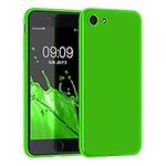 kwmobile Case Compatible with Apple iPhone SE (2022) / iPhone SE (2020) / iPhone 8 / iPhone 7 Case - Soft Slim Protective TPU Silicone Cover - Neon Green