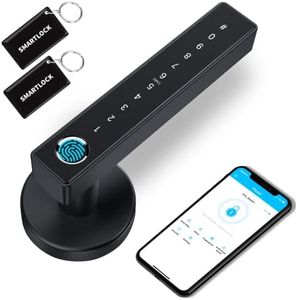 Smart Lock, Ruveno Fingerprint Smart Door Lock, Keyless Entry Smart Lock For Front Door, Electronic Keypad Code Door Lock, Bluetooth Smart Deadbolt, Biometric Fingerprint Key Fobs Smartphone Access