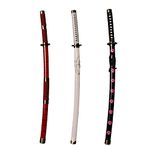 Skyward Blade Holzschwert Roronoa Zoro Katana, Anime Original Textur Samurai Schwert, Kitetsu Katana für Cosplay Kollektion Dreiteiliger Anzug