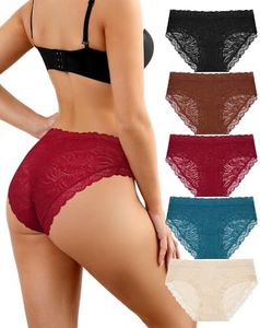 Oegho Lace Panties For Women Sexy Bikini Underwear Soft Stretch Cheeky