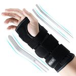 AGPTEK Wrist Support Brace, Carpal Tunnel Wrist Splint with Metal Breathable Day Night Left Right Hand Wrist Braces Strap for Tendonitis Arthritis Pain Relief for men and women, One Size