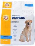 Arm & Hammer for Pets Female Dog Diapers, Size Large, 12 Count | Ultra-Abosorbent, Adjustable Girl Dog Diapers with Leak-Proof Protection and Wetness Indicator