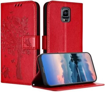 JayModCase Funda para Samsung Galaxy Note 4, Carcasa Case Plegable Protector Función de Soporte Tarjetas Magnética Compatible con Samsung Note 4 - Rojo