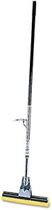 Steel Roller Sponge Mop, Bronze Handle with 12" Wide Yellow Sponge, pull lever RUB6435BRO