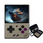 Miyoo Mini Plus Handheld Game Console 3.5 in Portable Retro Video Games Consoles Rechargeable Hand Held Classic System Retro Gray 64GB