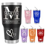 Aumuko Personalized Coffee Tumbler 9 Designs Custom Stainless Steel Cups with Engraved Name Text Tumbler Lid and Straw 30 Oz Tumbler Gifts for Birthday Christmas Dad Mom Kids