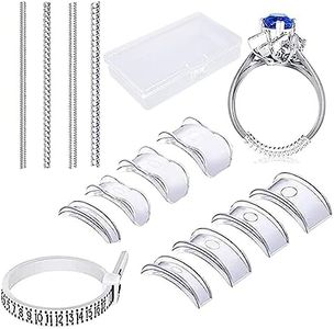 BreeJooy 12 Sizes Invisible Ring Size Adjusters Transparent Guard Ring Sizer for Loose Rings and Ring Sizer Measuring Tool, 2 Styles Fit for Man and Woman Rings with box (Ring is not included)