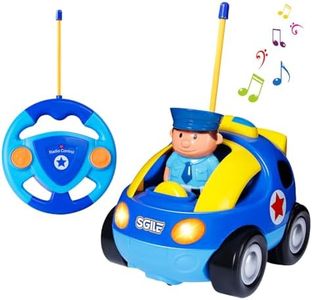 SGILE Coche Teledirigido con Música, Luces y Radio Control Remoto RC, Tren de Niños, Coches de Policía para Bebés de 18 Meses+