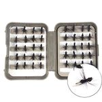 NEWSHOT Fly Fishing Flies, 40 Dry Fly Ant Lures Kit with Box for Trout Chub