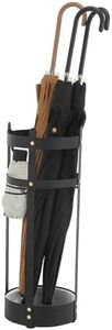 SONGMICS Umbrella Stand, Steel Round Umbrella Holder Rack, 7.7 x 7.7 x 21.7 Inches, with Detachable Drip Tray, for Entryway, Office, Stable, Assembly Required, Black ULUC28BK