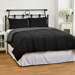 Cozy Beddings 3-Piece 102 by 90-Inch Reversible Down Alternative Comforter Set with Anti-Microbial Finish, King, Black/Grey