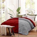Day Care - Super Comfort Microfiber 500 GSM Reversible Winter Comforter for King Size Rajai/Blanket Diamond Stitch (92" x 106" Inches/233cm x 269cm) - Comforter King Size|Silver/Burgundy