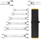 HURRICANE 6 Pc SAE Flare Nut Wrench Set, Brake Line Wrench Set, Size from 1/4" to 1", 6 Point, 15° Offset End, Ideal for Repair and Remove Nuts on Fuel, Tube, Hose, Transmission Lines in Tight Spaces