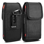 iPhone 7 8 Plus Belt Clip Case,iNNEXT PLUS SIZE PouchCase Holster for Note8 Galaxy S8 plus/iPhone XS Max/iPhone XR Oxford Canvas Vertical/Horizontal Case w/Steel Belt Clip Holster,Black