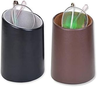 Baitaihem Eyeglasses Holder Stand Protective Glasses Holder For Desks Or Nightstands Pack of 2（Black&Brown）