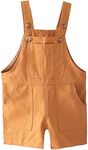 Little Girls Boys Twill Shortalls Toddler Kids Summer Bib Overall Shorts with 5-Pocket (3-7Years), Orange, 3 Years