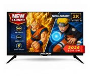 UNICRON TE 60 cm (24 inches) Inch HD Ready LED TV Non-Smart Television with HDMI, USB, AV Input, Built-in Speakers and Wall Mount Compatibility, Black