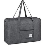 for Airplane Personal Item Bag 18x14x8 Travel Duffel Bag Under Seat Foldable Carry-on Luggage for Women Men (A-Denim Grey)