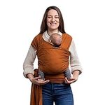 Cuddlebug Hands-Free Baby Carrier Wrap - Soft & Stretchy Baby Carrier Newborn to Toddler 7-35 lbs - One-Size-Fits-All Baby Holder Wrap - Hip-Healthy Wrap (Brown)