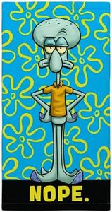 Franco Spongebob Squarepants Squidward - Telo da bagno/piscina/spiaggia in cotone super morbido, 152,4 x 76,2 cm, 100% prodotto con licenza ufficiale)