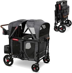 Radio Flyer Voya XT Quad Stroller Wagon, 4 Seater Wagon Stroller for Kids, Baby Stroller Wagon, Gray, Large