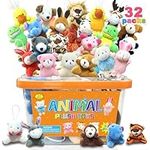 32Pcs Mini Plush Animals Toy Set As